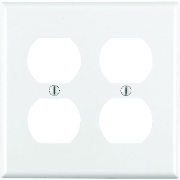 Leviton White 2 gang Thermoset Plastic Duplex Outlet Wall Plate 88016